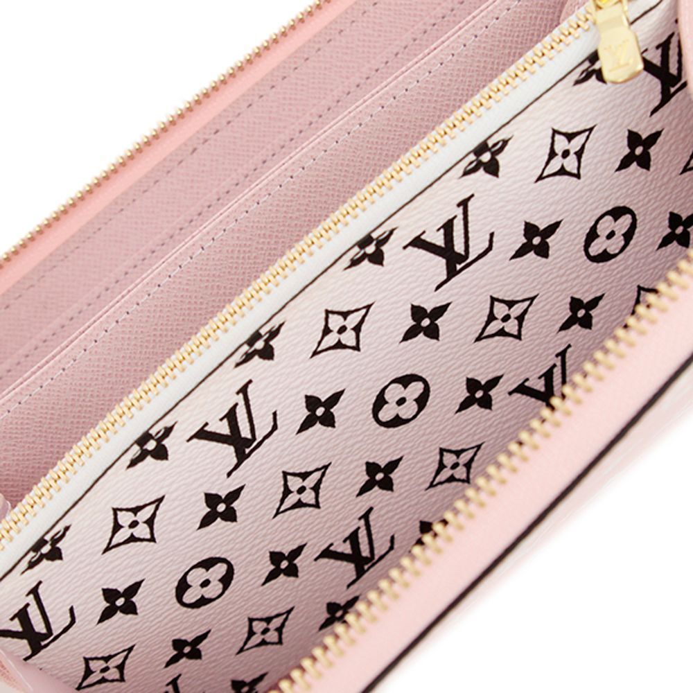 Zippy Wallet Round Zipper Monogram Giant Leather Pink White LV Long Wallet - Picture 7 of 7